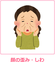 顔の歪み・しわ